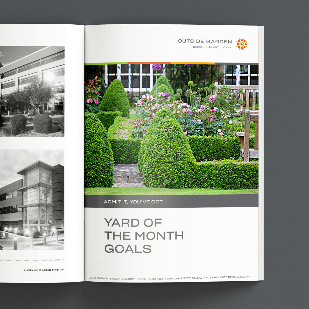 An image of an ad for Outside Garden that reads "Admit it, You've Got Yard of the Moth Goas"