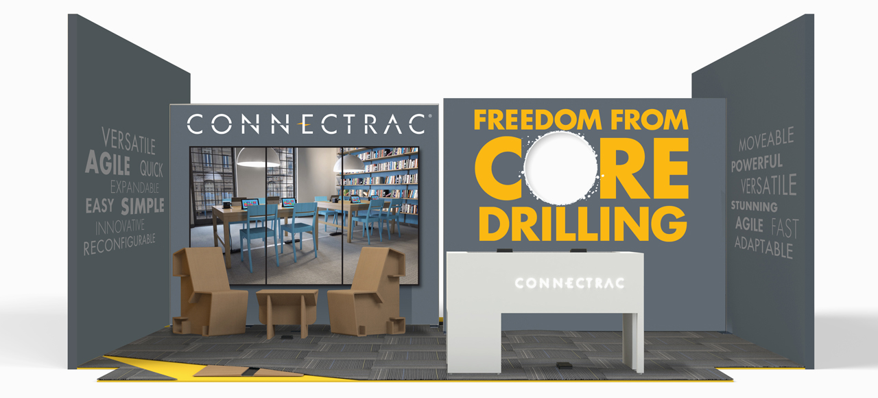 An image of Connetrac's trade show booth design