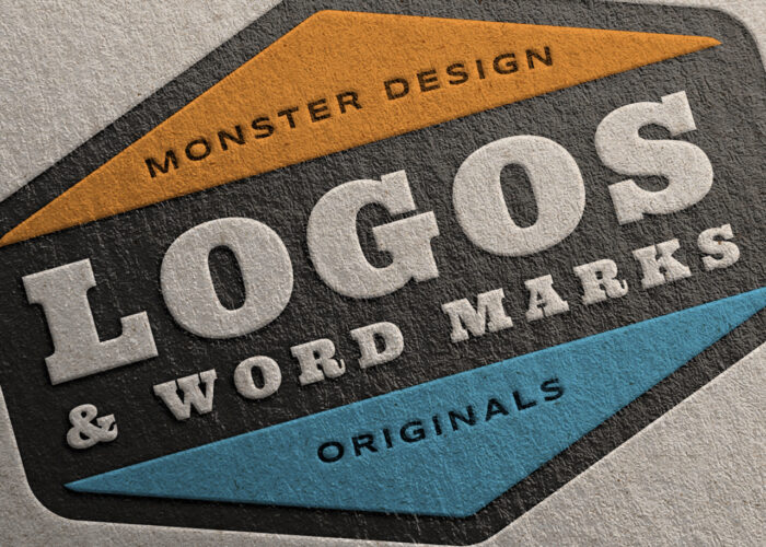 An image of an embossing of the phrase Logos and Word Marks