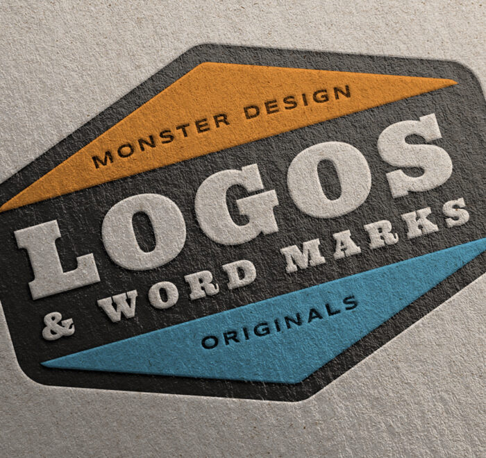 An image of an embossing of the phrase Logos and Word Marks