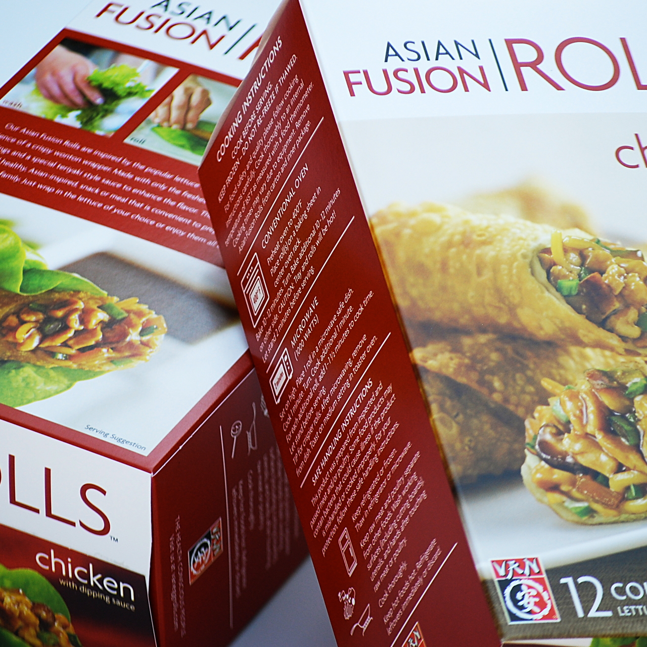 Van's Kitchen Asian Fusion Roll's package design