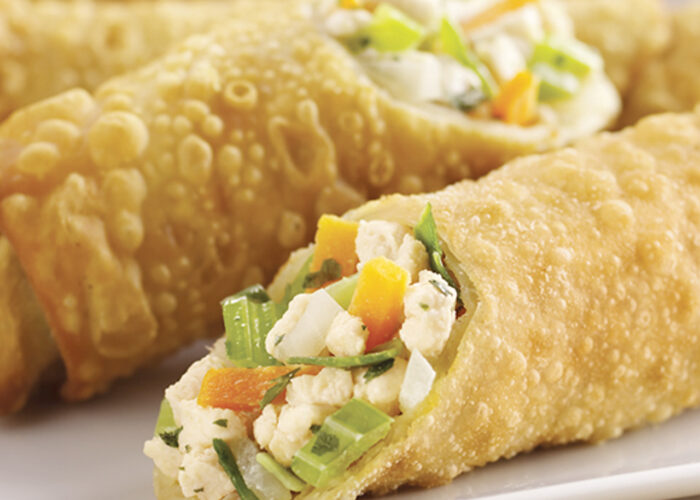 A close up image of Van's Kitchen's chicken eggrolls