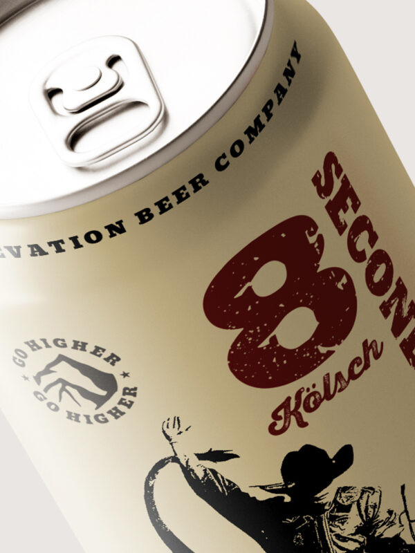 Detail Image of Elevation Beer Company's Eight-Second Kolsch canned beer package design