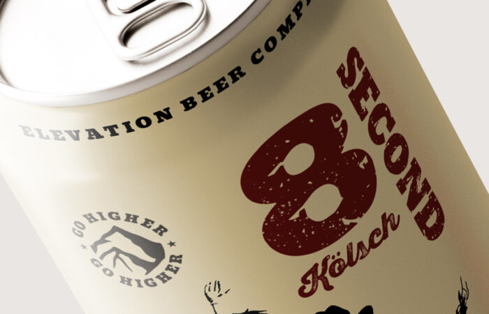 Detail Image of Elevation Beer Company's Eight-Second Kolsch canned beer package design