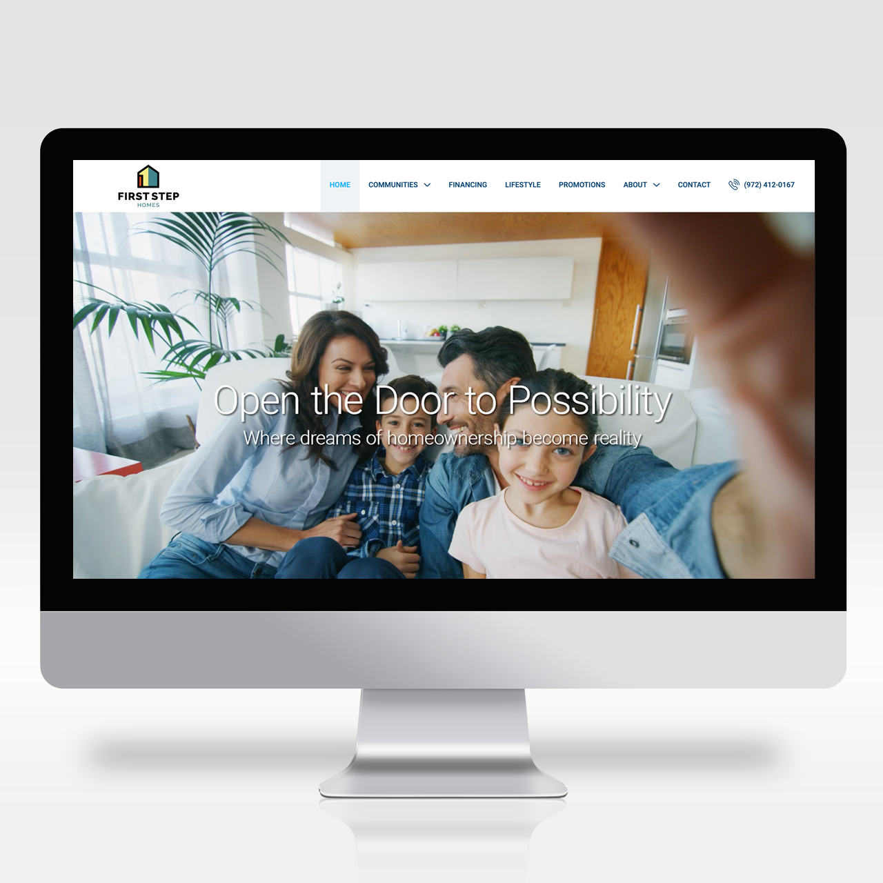 Image of First Step Homes' website page