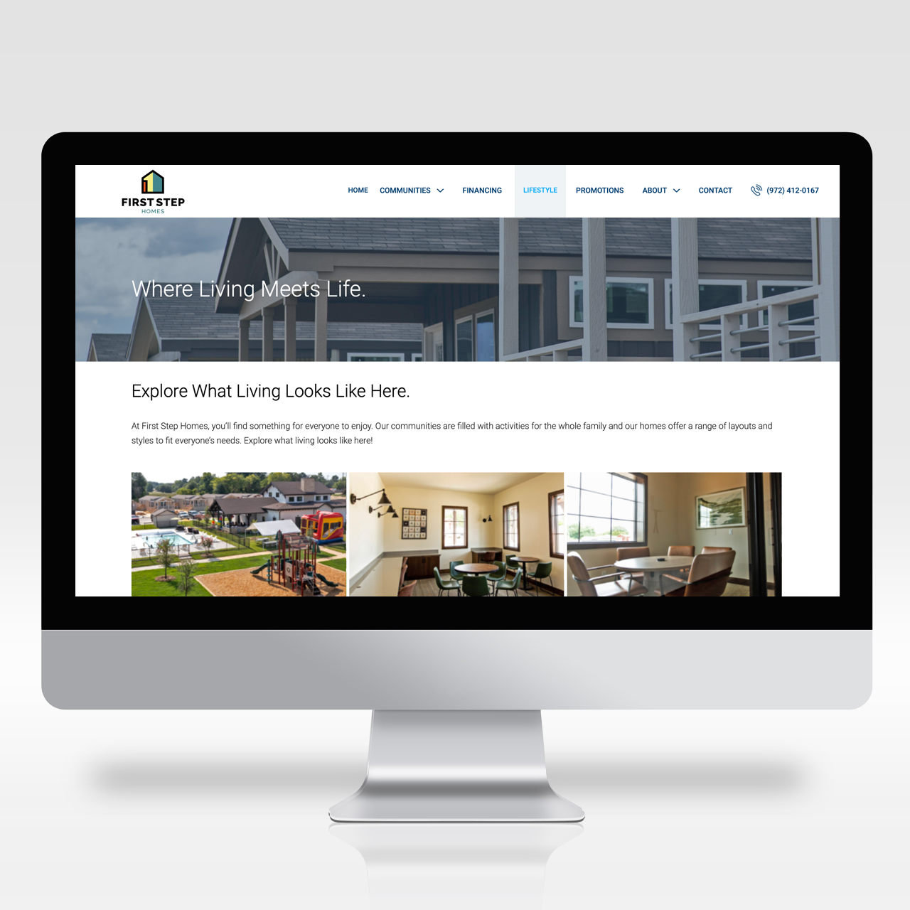 Image of First Step Homes' website page