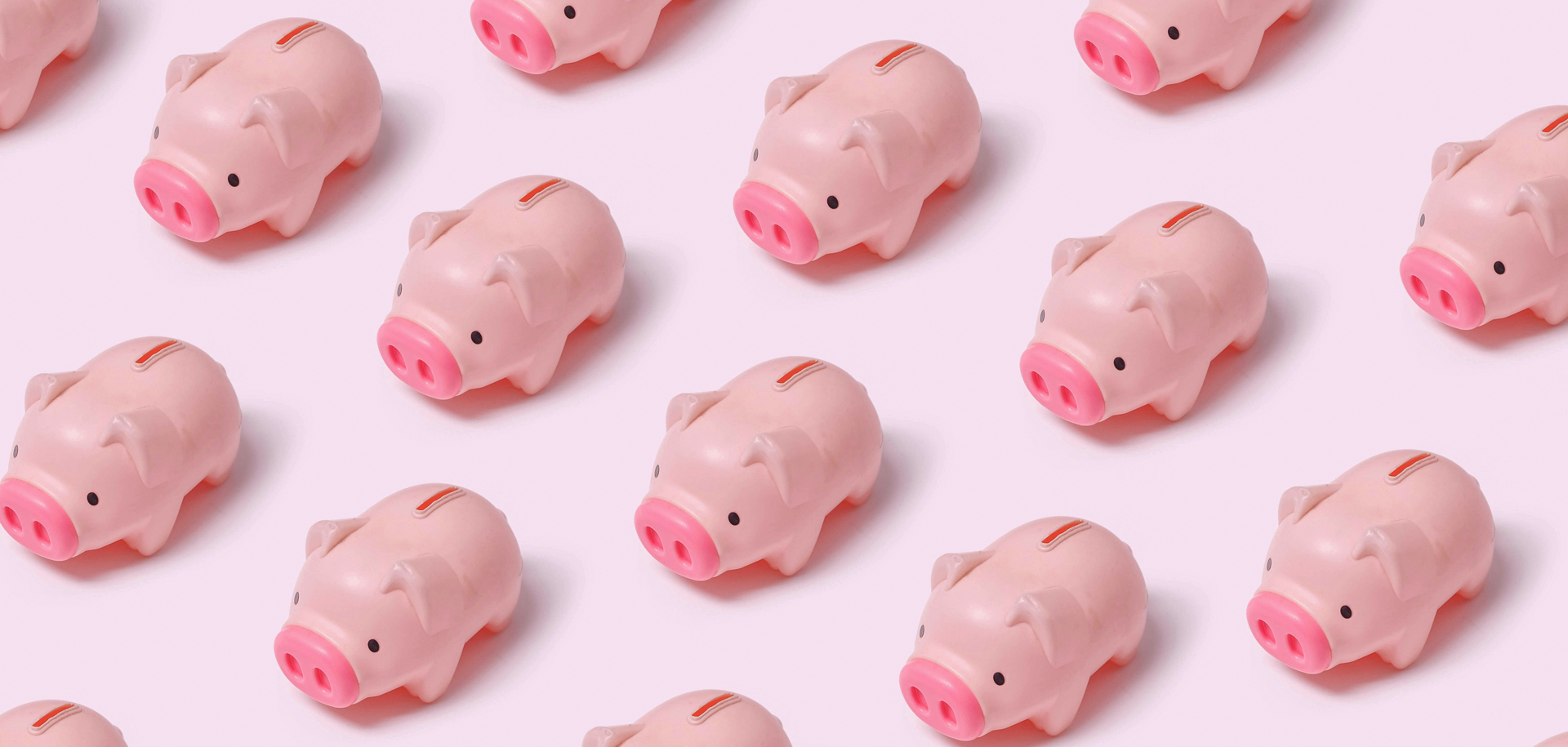 Image of pink piggy banks in a grid pattern - Cost-Effective Creative Refresh
